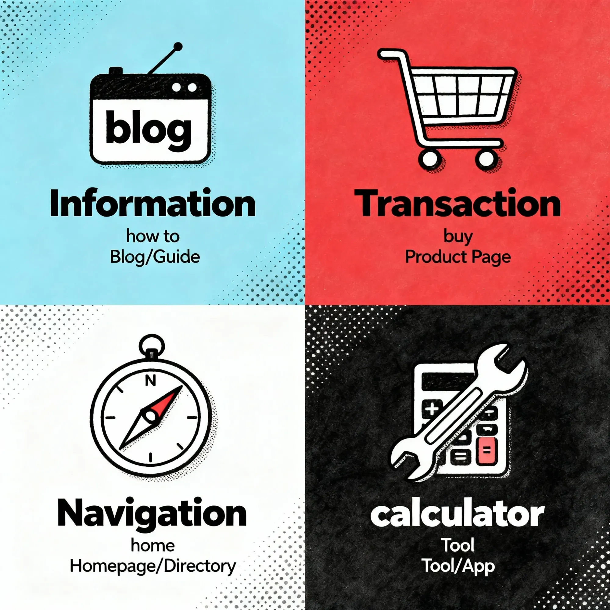 Figure 4: Four Search Intent Types and Matching Page Types - Create the Page That Matches What the User Wants