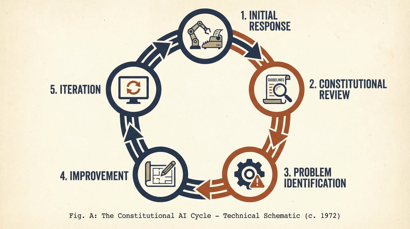 Constitutional AI Process Illustration