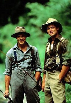 Brad Pitt as Paul Maclean in A River Runs Through It - the wild brother who couldn't leave Montana