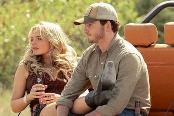 Natalie Alyn Lind as Oreana and Finn Little as Carter in Dutton Ranch