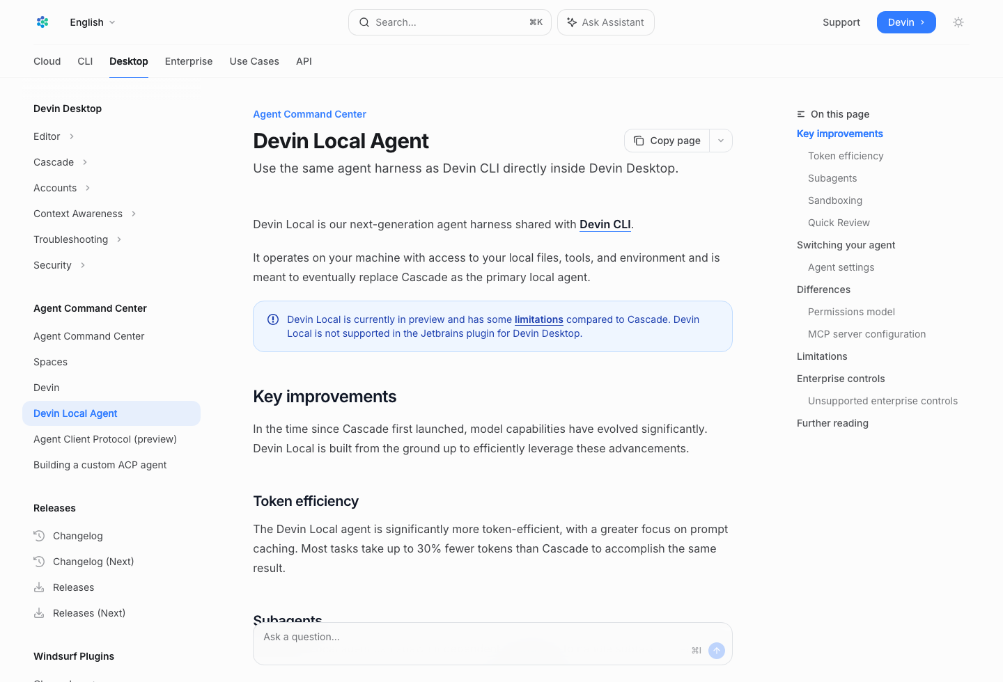 Devin Local Agent 文档截图