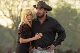 Beth Dutton and Rip Wheeler share a quiet moment together on their new Texas ranch