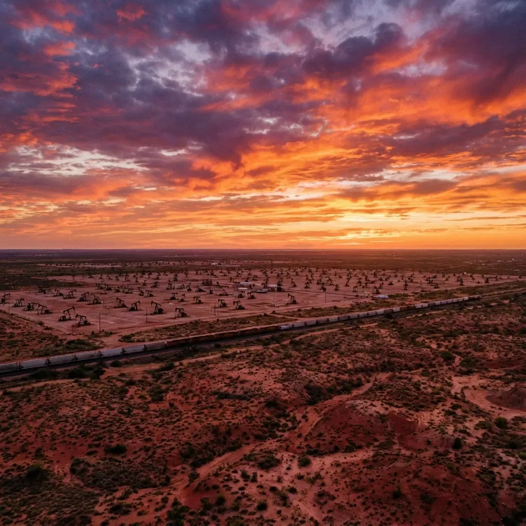 Permian Basin oilfield used as geology context for Charlie Newsom's Landman role